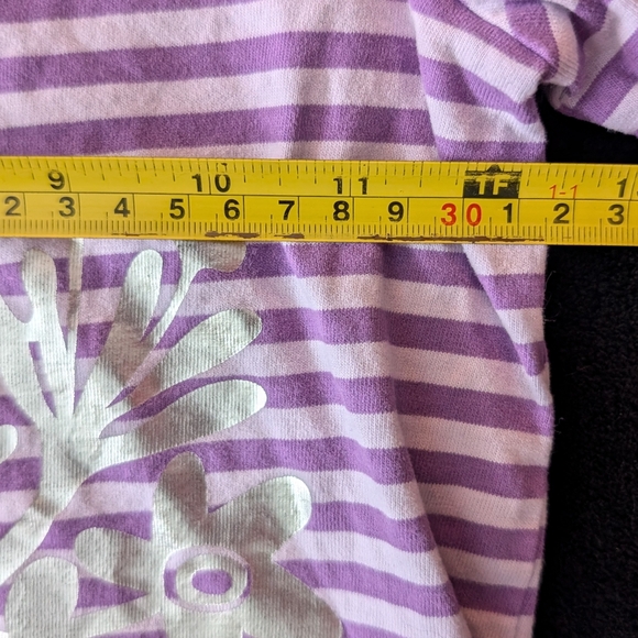 Hanna Andersson Girls Striped Long Sleeve 100% Cotton Shirt Metallic Floral - Picture 7 of 9